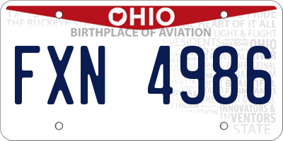 OH license plate FXN4986