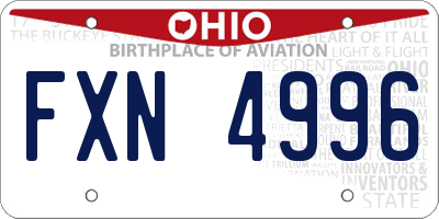 OH license plate FXN4996