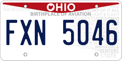 OH license plate FXN5046