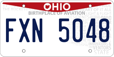 OH license plate FXN5048