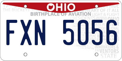 OH license plate FXN5056
