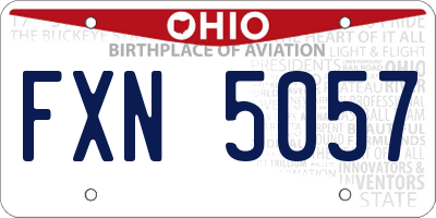 OH license plate FXN5057