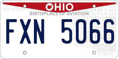 OH license plate FXN5066