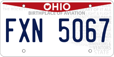 OH license plate FXN5067
