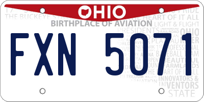 OH license plate FXN5071