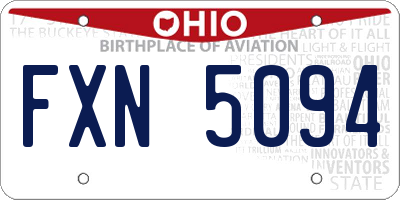 OH license plate FXN5094