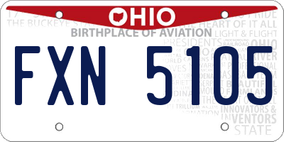 OH license plate FXN5105
