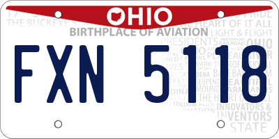 OH license plate FXN5118
