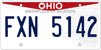 OH license plate FXN5142