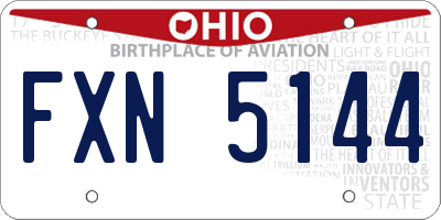 OH license plate FXN5144