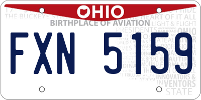 OH license plate FXN5159