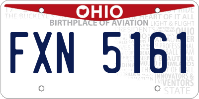 OH license plate FXN5161