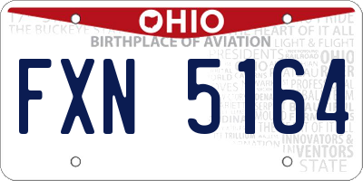 OH license plate FXN5164