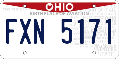 OH license plate FXN5171