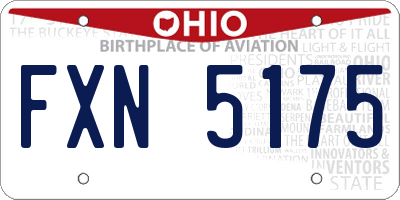 OH license plate FXN5175