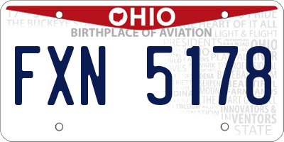 OH license plate FXN5178