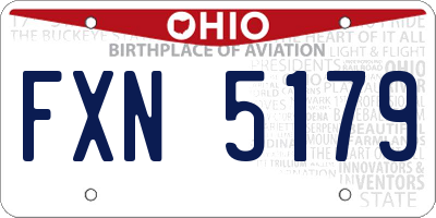 OH license plate FXN5179