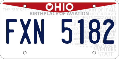 OH license plate FXN5182