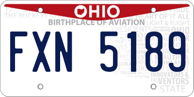 OH license plate FXN5189