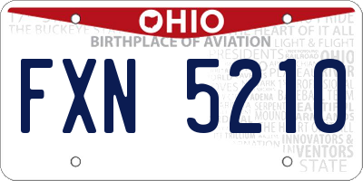 OH license plate FXN5210