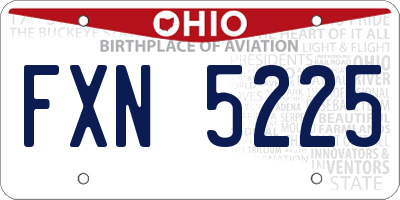 OH license plate FXN5225