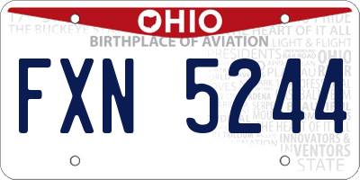 OH license plate FXN5244