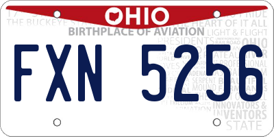 OH license plate FXN5256