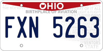 OH license plate FXN5263