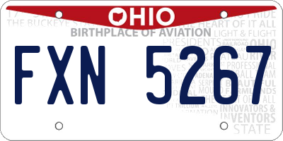 OH license plate FXN5267