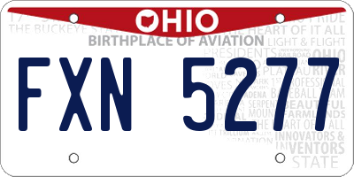 OH license plate FXN5277