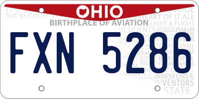 OH license plate FXN5286