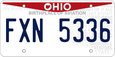 OH license plate FXN5336