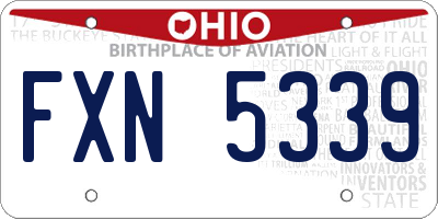 OH license plate FXN5339