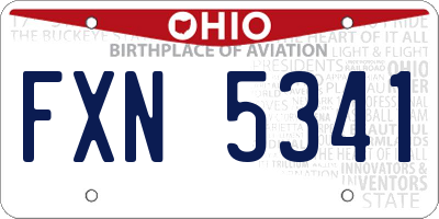 OH license plate FXN5341