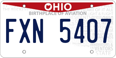 OH license plate FXN5407