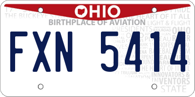OH license plate FXN5414