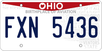 OH license plate FXN5436