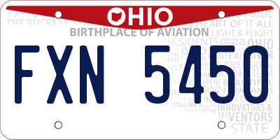 OH license plate FXN5450