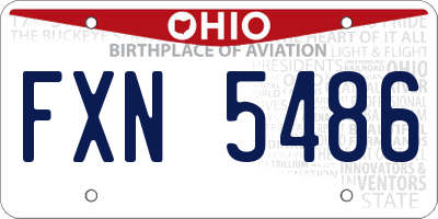 OH license plate FXN5486