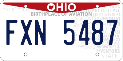 OH license plate FXN5487