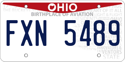 OH license plate FXN5489