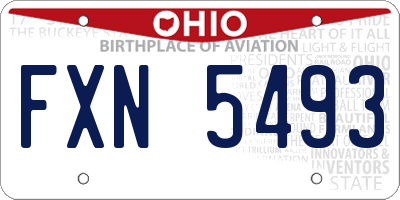 OH license plate FXN5493