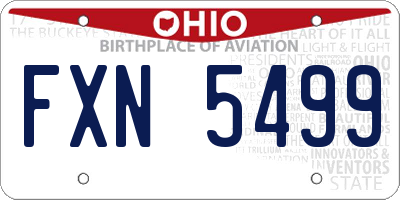 OH license plate FXN5499