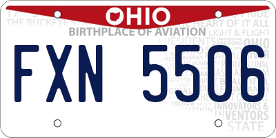 OH license plate FXN5506