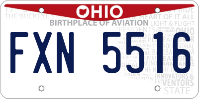 OH license plate FXN5516