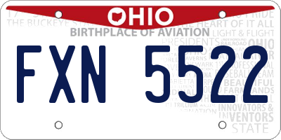 OH license plate FXN5522