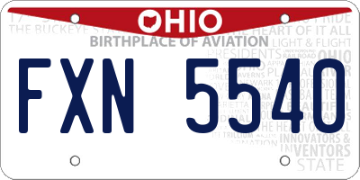 OH license plate FXN5540