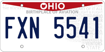 OH license plate FXN5541