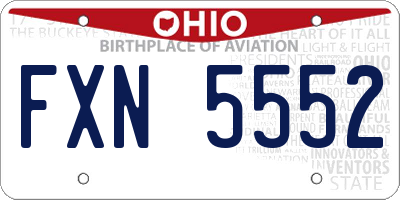OH license plate FXN5552