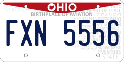 OH license plate FXN5556